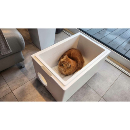 Zimowy Domek dla Kota Styropianowy KOT+RING 58x38x37cm | O-fish